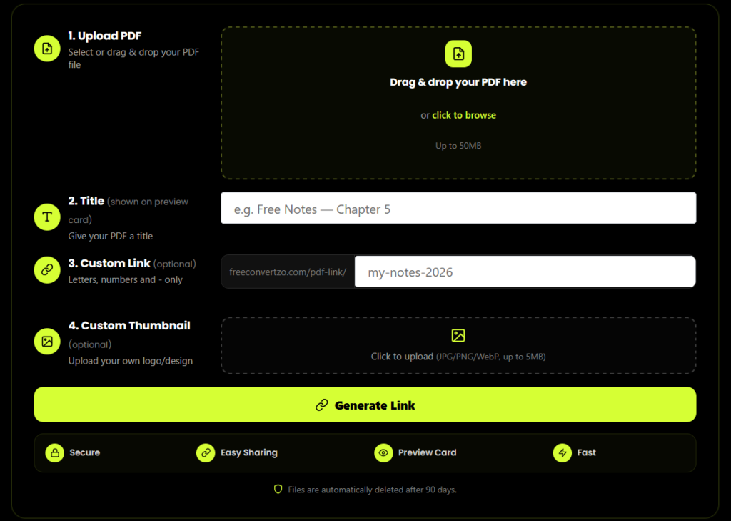 PDF to Link & QR Code Generator