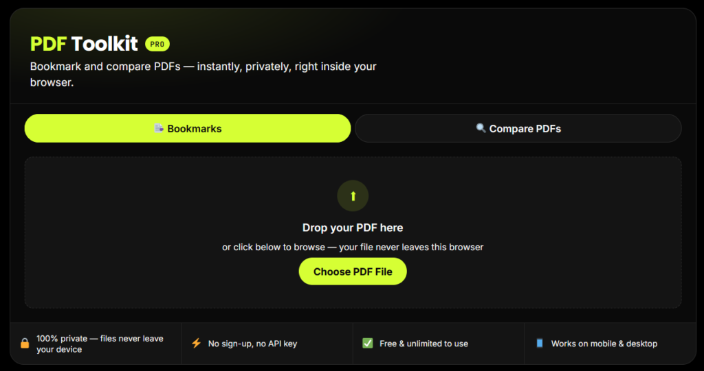 add bookmarks to pdf online