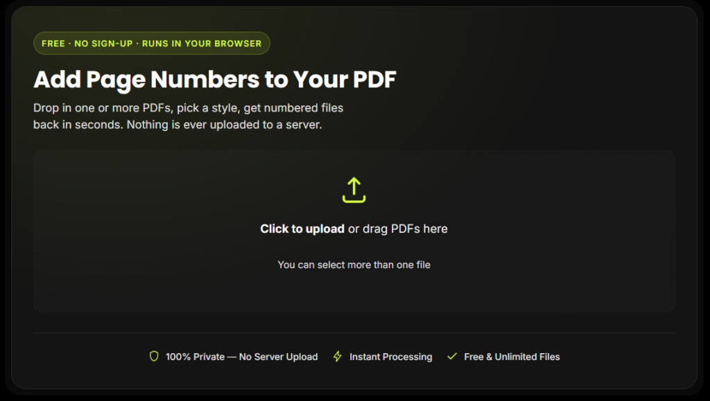 add page numbers to pdf online free