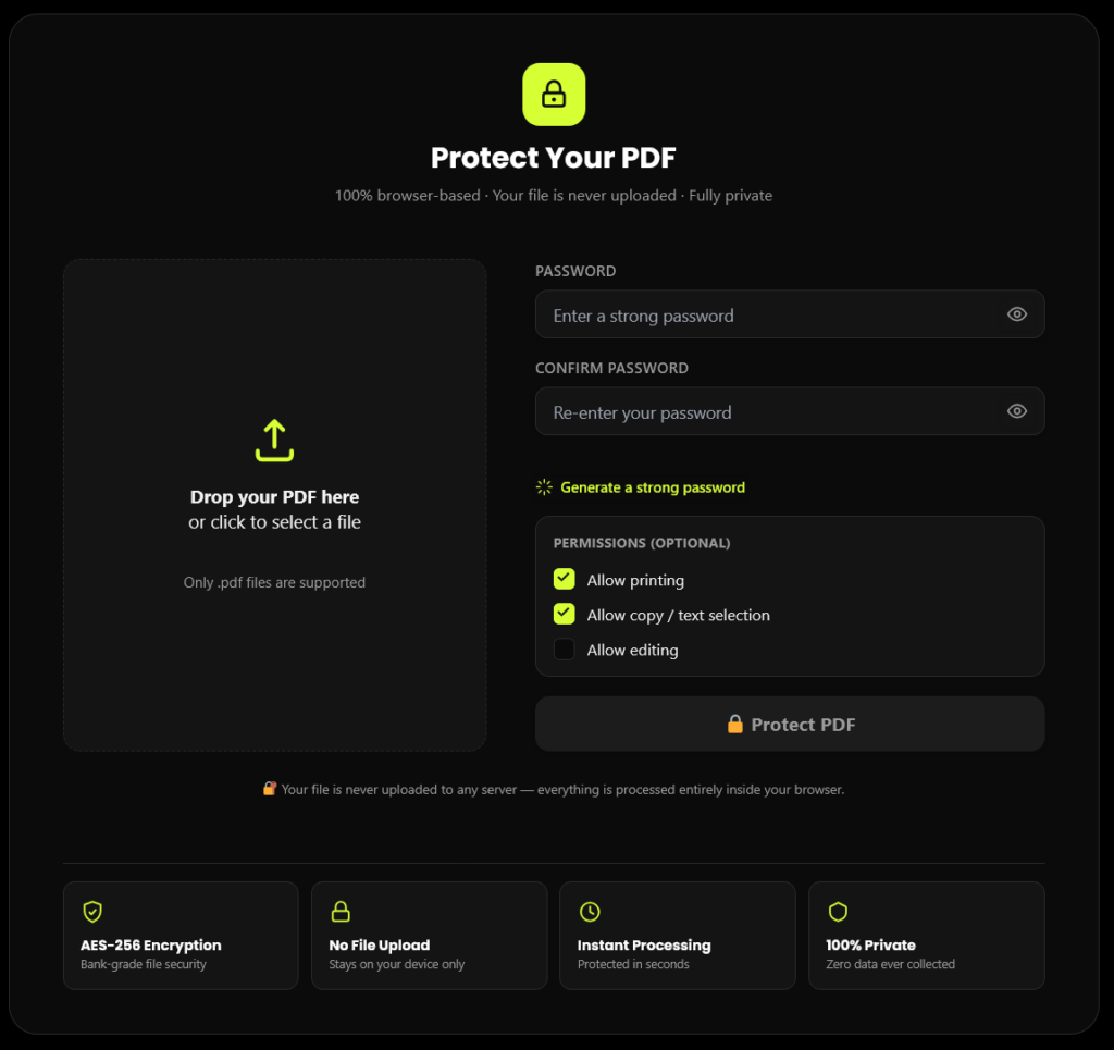 add password to pdf online no signup