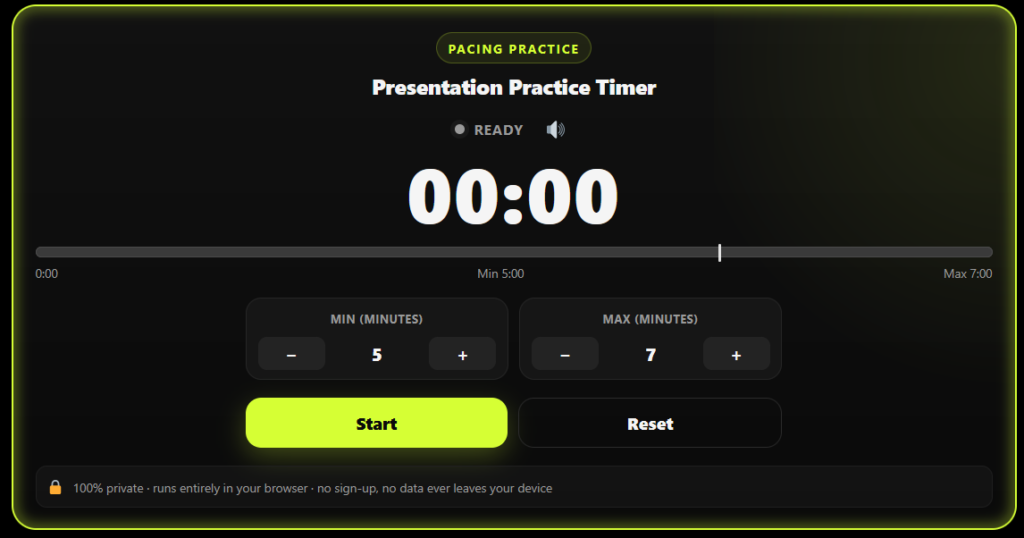 countdown presentation timer with alerts