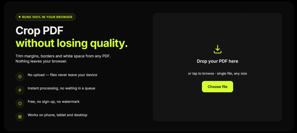 crop pdf without losing quality