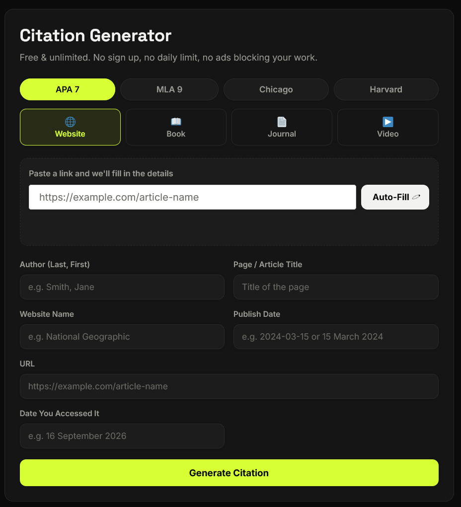 free citation generator