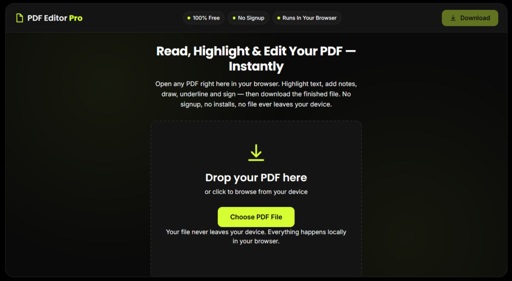 free pdf editor no signup