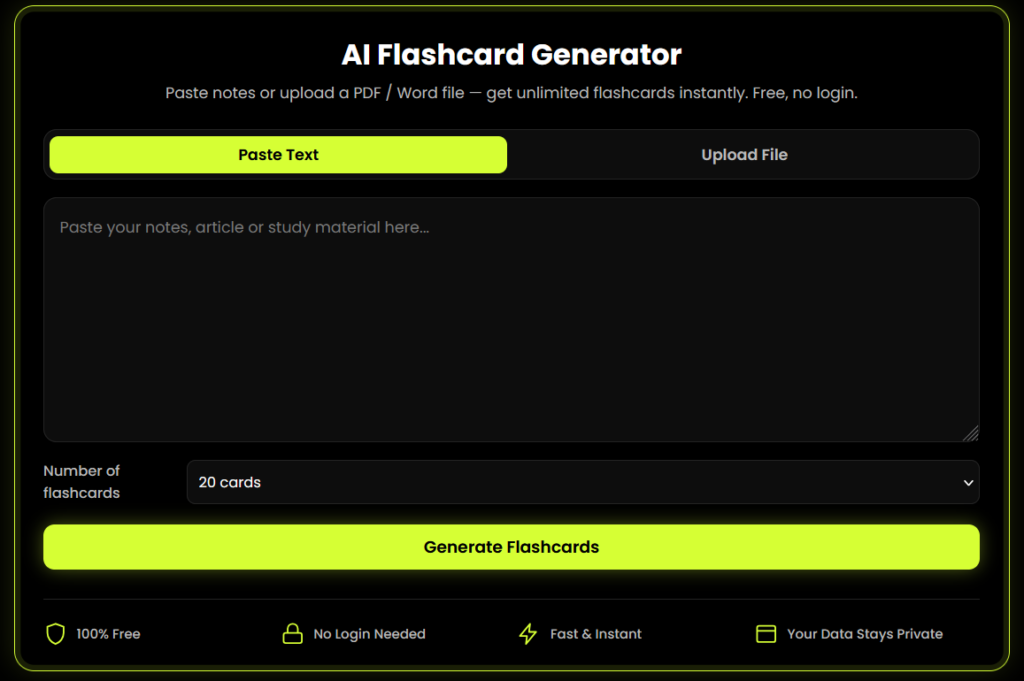 generate ai flashcards from notes free