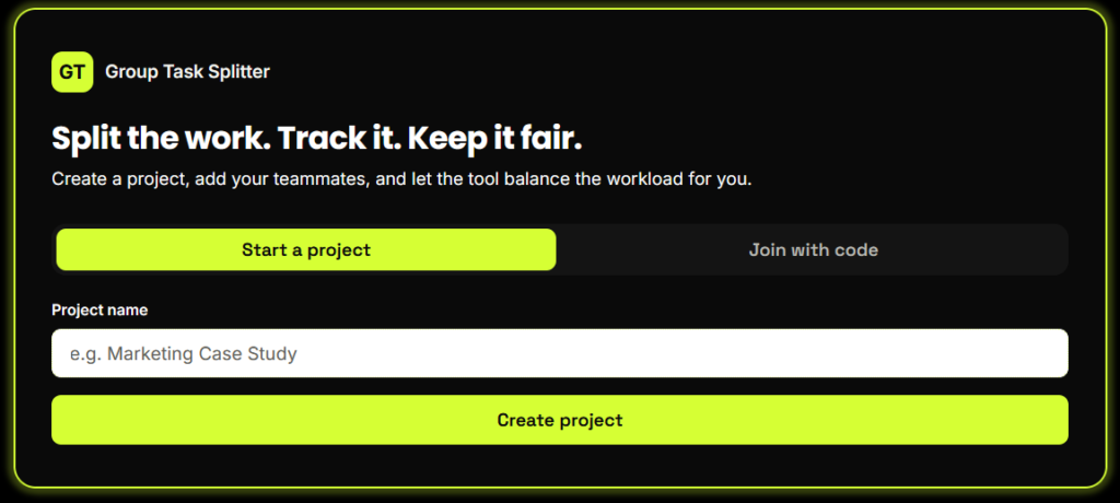group project task divider