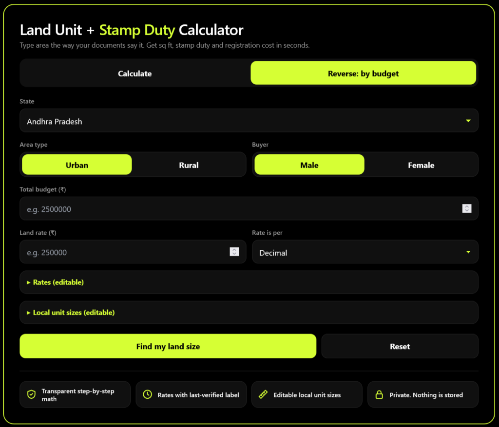 stamp duty calculator, land registry cost calculator by decimal